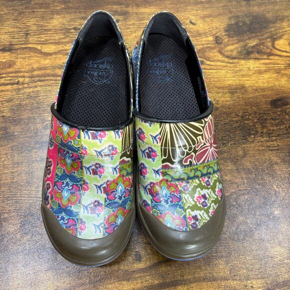 Dansko Size EU 38 Clogs Shoes Vegan Volley Floral Patchwork Boho Indie READ - Picture 2 of 14